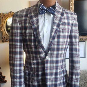Ralph Lauren Red Blue plaid summer jacket 38R